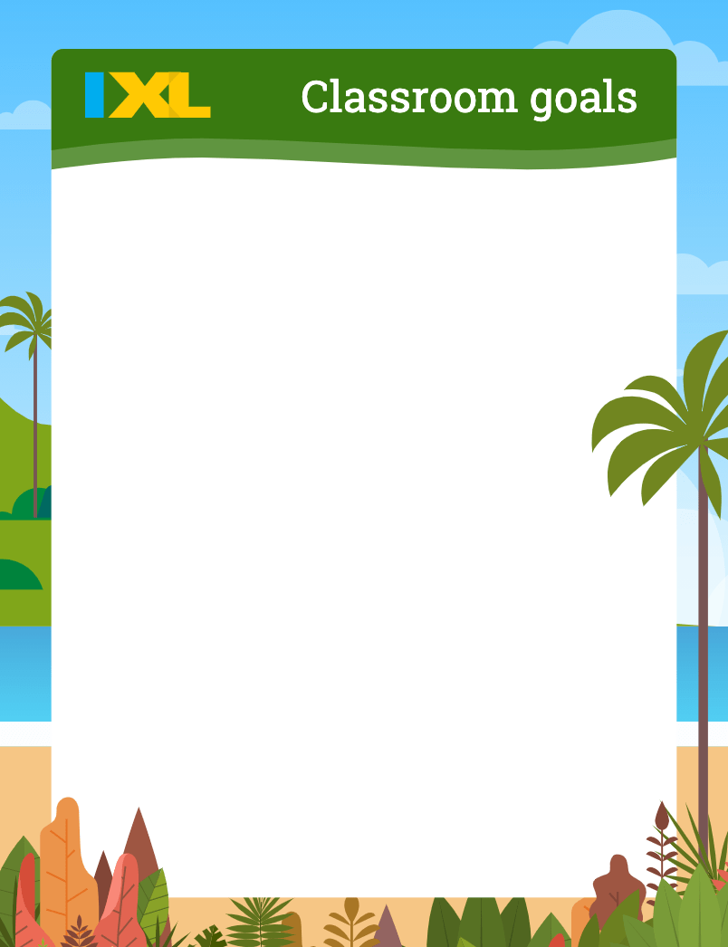 Classroom Goals Poster With Beach Theme